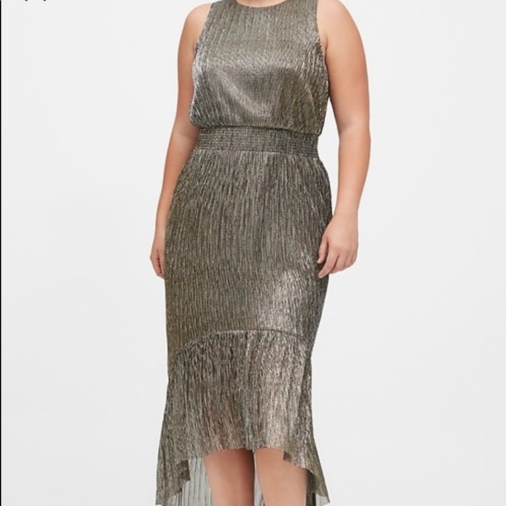 COPY - Gold metallic dress Banana Republic